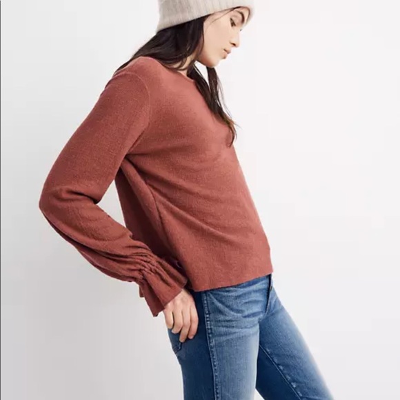 MADEWELL Texture & Thread Ruffle-Cuff Top - Picture 2 of 7